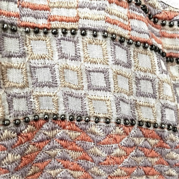 LOGO LAVISH Lg Lori Goldstein Lagenlook  Embroidered Oversized Tie Front Tunic - Picture 6 of 9